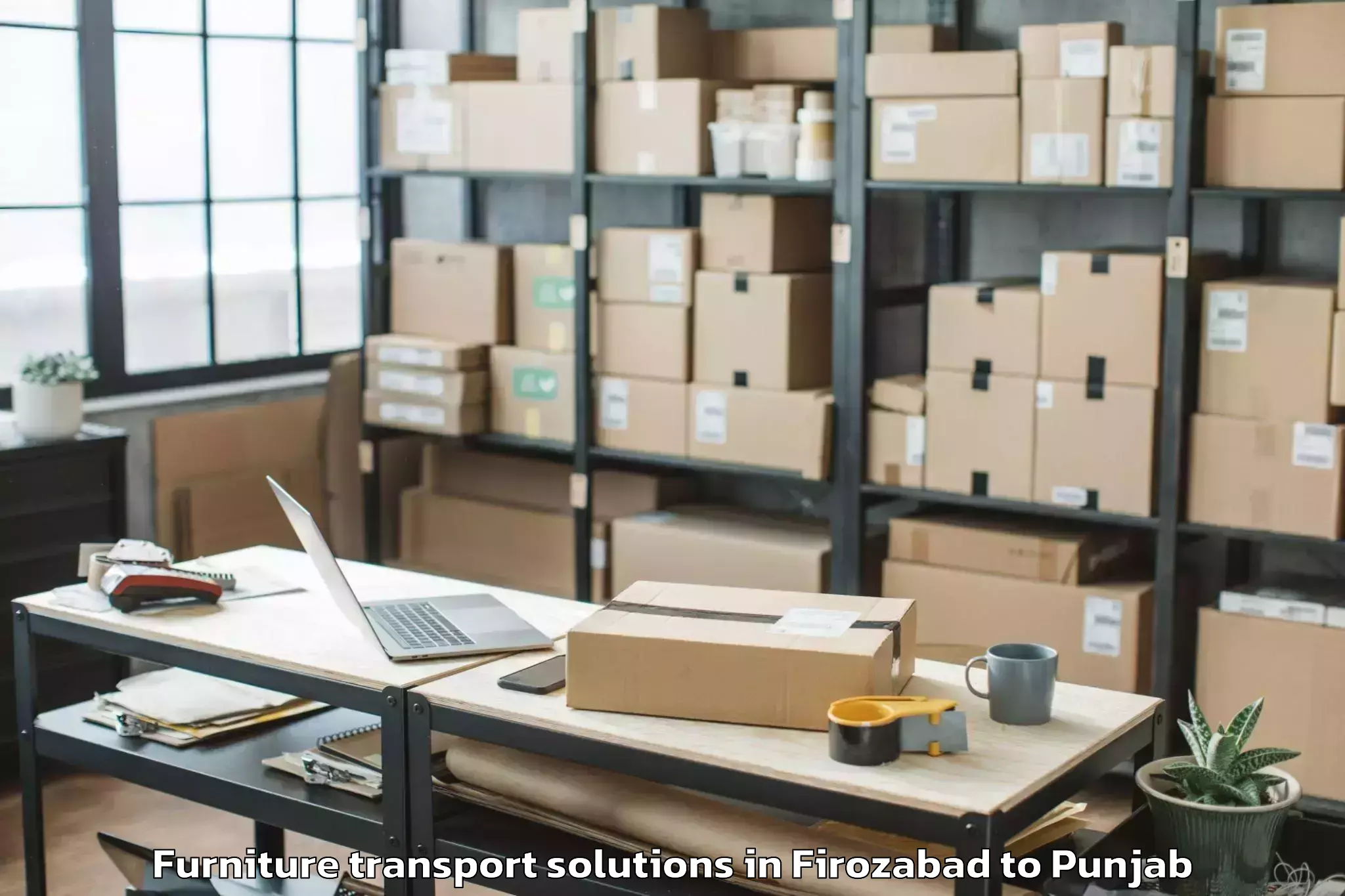 Book Firozabad to Sunam Furniture Transport Solutions Online